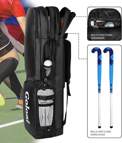 Goloni 4 Stick Field Hockey Bag,Backpack with Independent Shoe Pouch & Multiple Pockets, Fits All Field Hockey Gear in Saudi Arabia