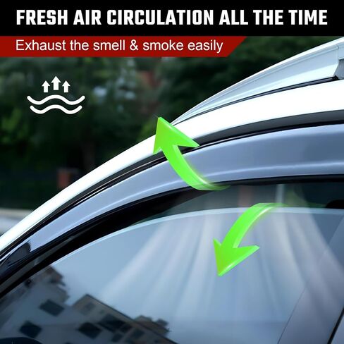 in-Channel Rain Guards Fit for Toyota Tacoma Double Cab 2024 2025 Black Extra Durable Shatterproof Side Window Deflectors, Vent Window Visors, Wind Deflectors - 4 PCS in Saudi Arabia