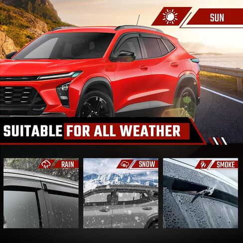 in-Channel Rain Guards Fit for Toyota Tacoma Double Cab 2024 2025 Black Extra Durable Shatterproof Side Window Deflectors, Vent Window Visors, Wind Deflectors - 4 PCS in Saudi Arabia
