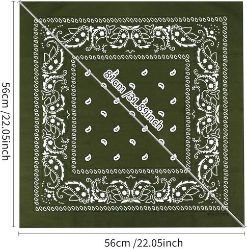 6 حزمة 22 "x22" Bandanas الخفيفة الوزن للرجال والنساء 100 ٪ القطن باندانا in Kuwait