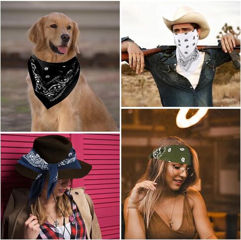 6 حزمة 22 "x22" Bandanas الخفيفة الوزن للرجال والنساء 100 ٪ القطن باندانا in Kuwait