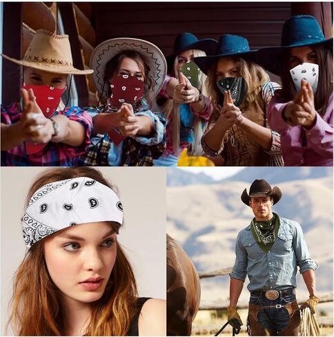 6 حزمة 22 "x22" Bandanas الخفيفة الوزن للرجال والنساء 100 ٪ القطن باندانا in Kuwait