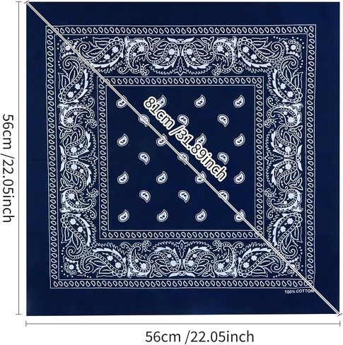 6 حزمة 22 "x22" Bandanas الخفيفة الوزن للرجال والنساء 100 ٪ القطن باندانا in Kuwait