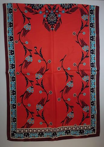MutluHan Turkish Scarf - 100% Silk Tulip Design | Navy Blue Turquoise | Luxurious and Comfortable Women’s Scarf, Perfect for Gifts and Special Occasions, Suitable for Daily, Evening and Office Wear in Kuwait