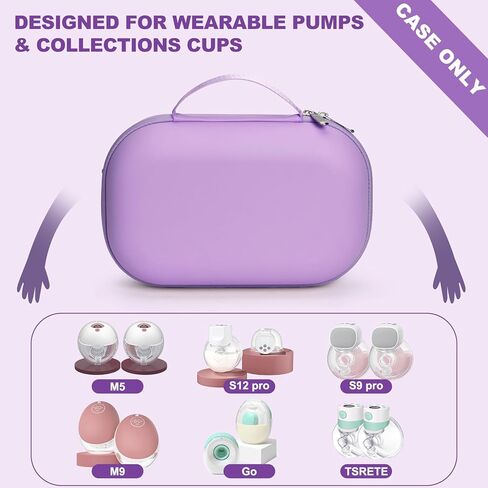 حقيبة مضخة الثدي القابلة للارتداء حقيبة حمل لـ Momcozy و Willow ، استخدمها مع مضخات الثدي التي يمكن ارتداؤها خالية من اليدين للأمن/Medela/Eufy/Bluefair ، حقيبة ضخ سفر مع مسطرة الحلمة وصينية قابلة للإزالة (عقد 2) in Kuwait