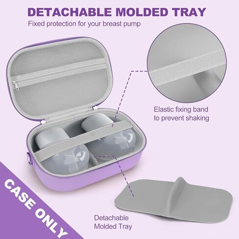 حقيبة مضخة الثدي القابلة للارتداء حقيبة حمل لـ Momcozy و Willow ، استخدمها مع مضخات الثدي التي يمكن ارتداؤها خالية من اليدين للأمن/Medela/Eufy/Bluefair ، حقيبة ضخ سفر مع مسطرة الحلمة وصينية قابلة للإزالة (عقد 2) in Kuwait