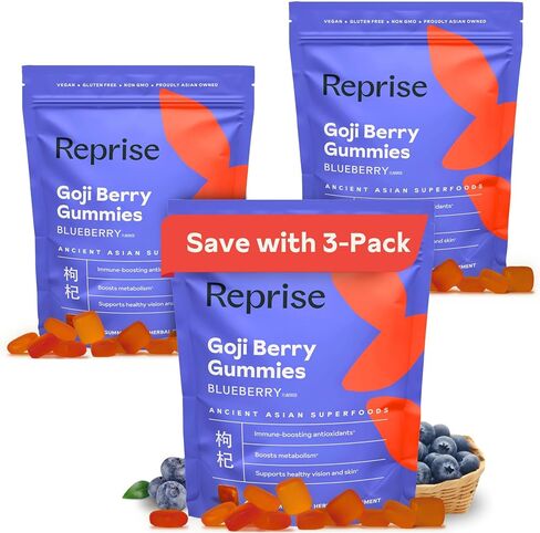 Goji Goji Berry Superfood Gummies-مضادات الأكسدة الطبيعية ، والهضم ، 240 ملغ كامل ، السكر المنخفض ، نباتي ، 45 غموض بنكهة التوت الأزرق in Kuwait