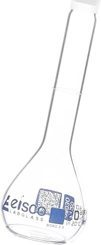 Eisco Volumetric Flask, 2000mL - Class A - Borosilicate Glass, Polyethylene Stopper, 29/32 Socket - QR Code Marking for Calibration Certificate in Saudi Arabia