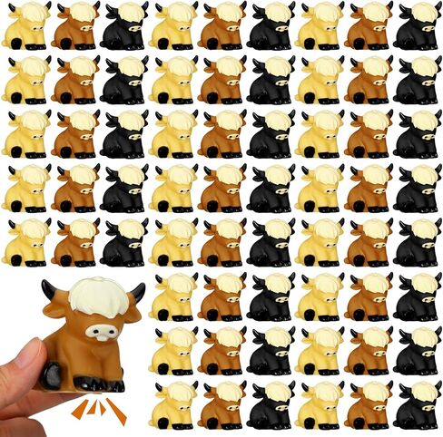 30 PCS Highland Cow Float Bath Toy Baby Rubber Water Squirting Highland Cow Speceaky Toy Thansure Decours Decor in Kuwait