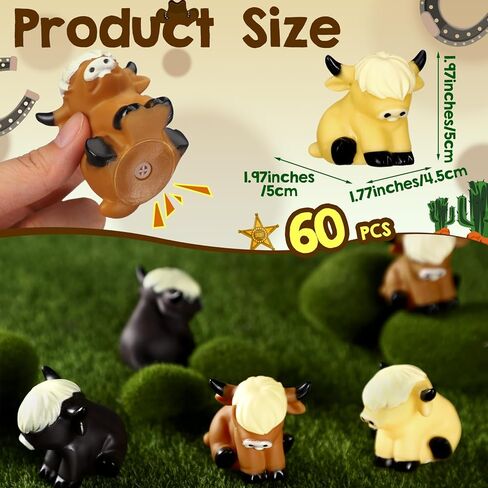 30 PCS Highland Cow Float Bath Toy Baby Rubber Water Squirting Highland Cow Speceaky Toy Thansure Decours Decor in Kuwait