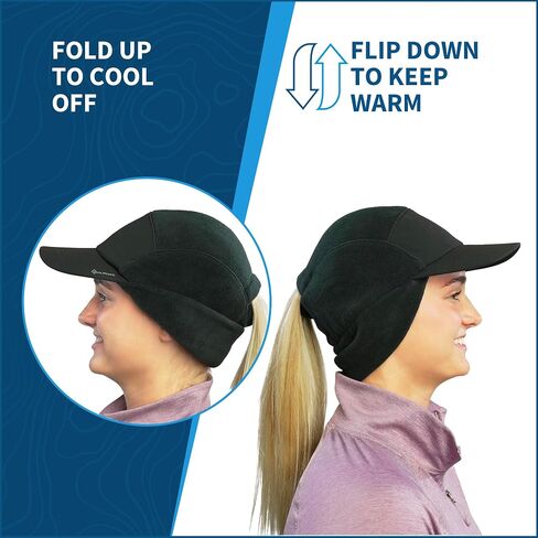 TrailHeads Ponytail Hat, Fleece Beanie for Women - Winter Hat with Visor - Warm Hats for Women, Running Hat, Winter Golf in Kuwait