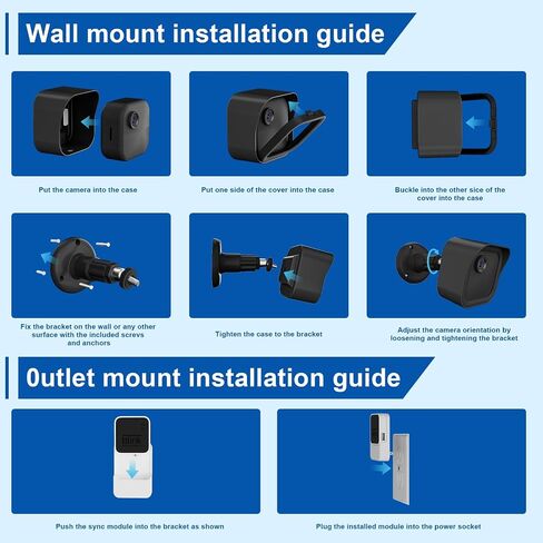 Outlet Charging Wall Mount for Blink Sync Module 2,(2-in-1) Charging Station with Magnet Adapter, Space-Saving Mount Bracket Holder for Blink Outdoor Indoor Camera, Easy Installation and Move in Kuwait