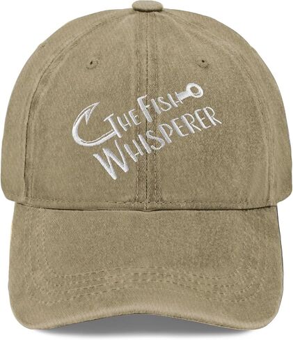 The Fish Whisperer Golf Hat Outdoor Hat Pigment Black Trucker Hats Women Gifts for Boyfriends Outdoor Cap in Kuwait