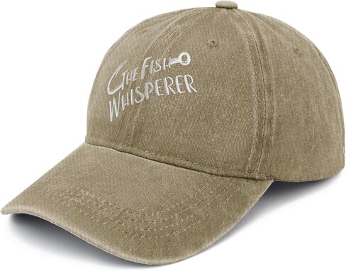 The Fish Whisperer Golf Hat Outdoor Hat Pigment Black Trucker Hats Women Gifts for Boyfriends Outdoor Cap in Kuwait
