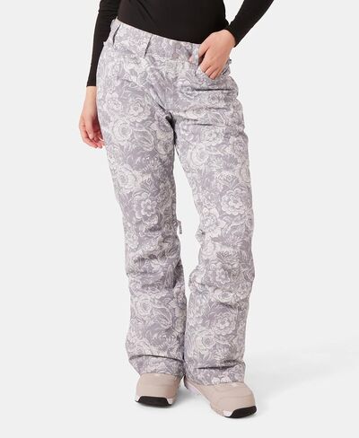 Roxy Women's Backyard Snow Pant – 10K Waterproof Ski & Snowboard Pants, Tailored Fit, Insulated, Grey Combo, X-Small in Saudi Arabia