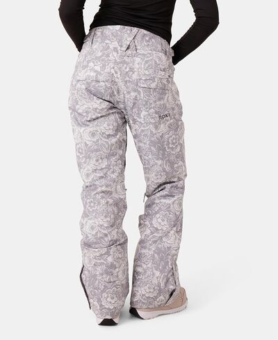 Roxy Women's Backyard Snow Pant – 10K Waterproof Ski & Snowboard Pants, Tailored Fit, Insulated, Grey Combo, X-Small in Saudi Arabia