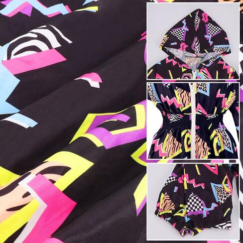 Hoodies Jumpsuit 80s 90s Outfits for Women Tracksuit Costume One Piece Windbreaker Hip Hop Neon Party in Saudi Arabia