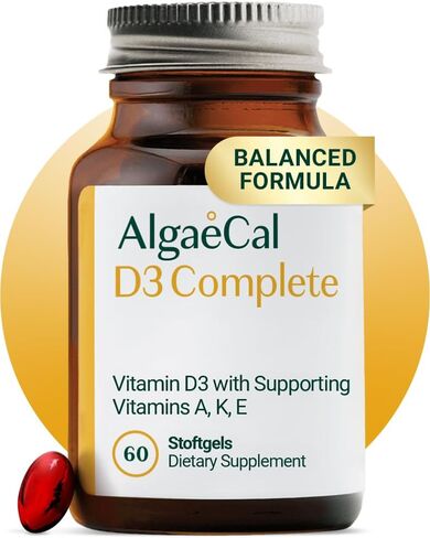 Algaecal 4-in-1 Vitamin D3 K2 Complete-ADK فيتامين مكملات فيتامين ، ودعم مناعي محسّن وصحة العظام مع D3 K2 ، A ، و E-E-Body Wellness & Bone Strength ، 60 Softgels سهلة الصدر ، مصنوعة في الولايات المتحدة الأمريكية in Kuwait