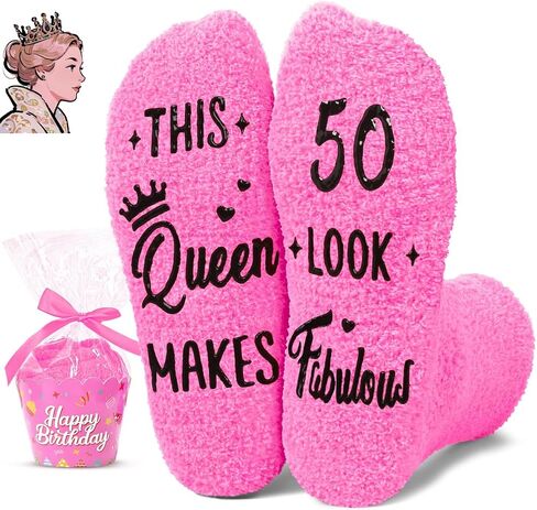 HAPPYPOP 50th Birthday Socks - Best Gifts for 50 Year Old Middle Aged Women Men, Birthday Gift Ideas for 50 Year Olds in Saudi Arabia