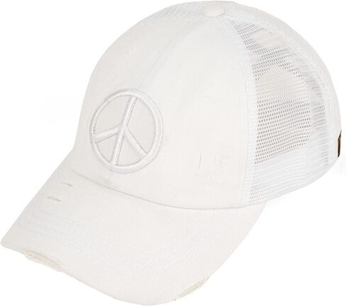C.C Ponycap Messy High Bun Ponytail Adjustable Mesh Trucker Baseball Cap Hat, Black in Kuwait