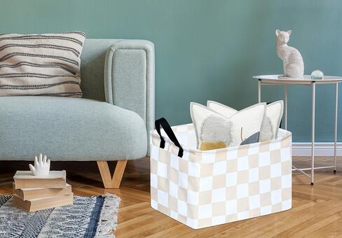 Mother's Day Gift Empty Storage Basket for Women,Baby Organizer Bins Girls Nursery hamper with Handles Closet Shelf Cube Storage Box for Kids Toys Books,Room Decor(Flower Love) in Kuwait