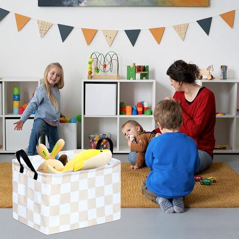 Mother's Day Gift Empty Storage Basket for Women,Baby Organizer Bins Girls Nursery hamper with Handles Closet Shelf Cube Storage Box for Kids Toys Books,Room Decor(Flower Love) in Kuwait