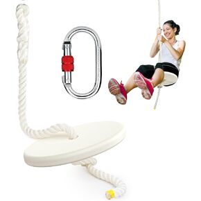 Fologtoo Zipline Seat for Kids and Adults, Zip Line Replacement Seat for Kids and Adults, Zip Line Accessories with Carabiner & Adjustable Nylon Rope