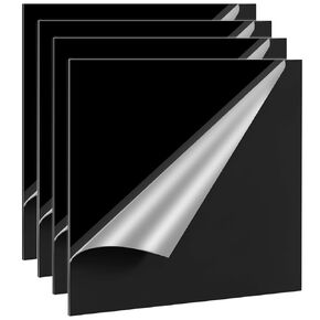 NORJIN 4 Pcs 12" x 12" Acrylic Sheets 1/8" Thick (3mm), Clear Cast Plexiglass Sheets with Protective Paper for Signs DIY Display Projects, Craft, Photo Frames, Home Decor