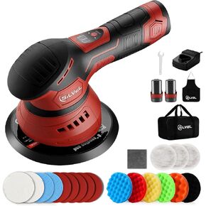 ملمع عازل لاسلكي من SILVEL، بطارية عالية السعة 2000 مللي أمبير في الساعة 12 فولت، مخزن مؤقت قوي مزدوج الحركة مع تحكم متقدم بـ 8 سرعات، ملمع بدون فرش 2800-5500 دورة في الدقيقة للسيارات والقوارب والجدران والأرضيات والأعمال اليدوية in Kuwait