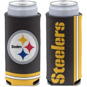 WinCraft NFL Pittsburgh Steelers Slim Can Cooler, Team Colors, One Size