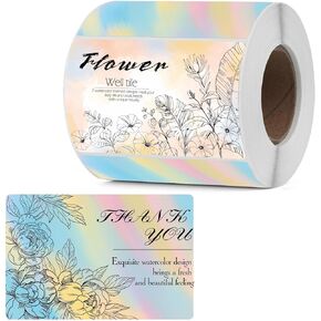 Color Rectangle Thermal Label Self-Adhesive Watercolor Sticker 2x3Inch - Christmas Label Rectangle Direct Thermal Printer Label Business Roll Thermal Stickers for Thermal Label Printer 250 Pcs/Roll
