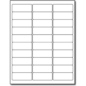 White Removable Labels - Address Size 1" x 2 5/8" - 30 per Sheet - for Inkjet/Laser Printers - 25 Sheets / 750 Labels