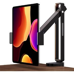 حامل الكمبيوتر اللوحي Xlayout قابل للتعديل، حامل بمشبك للكمبيوتر اللوحي للمكتب - حامل كمبيوتر لوحي قابل للدوران مع قاعدة تثبيت، حامل ذراع للكمبيوتر اللوحي من سبائك الألومنيوم مقاس 5.5-12.9 بوصة، Pad Air Pro Mini، أسود in Kuwait