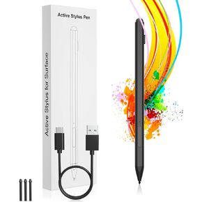 Stylus Pen for Microsoft Surface, 30mins Fast Charging Surface Pro Pen for Surface Pro 9/8/X/7/7 plus/6/5/4/3, Surface Book/Laptop/Go/Studio, Palm Rejection, 4096 Pressure Sensitivity,Magnetic