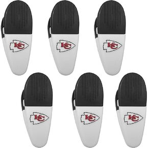 مغناطيس بمشبك رقاقة Siskiyou Sports NFL Kansas City Chiefs، 6 قطع باللون الأبيض، مقاس واحد