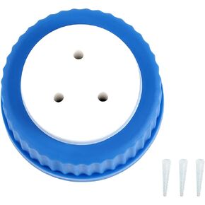 Pastein Blue GL45 1-Port Safety Filling Cap with One Hole for Glass Bottles, 1/8 Inch OD Tubing, Complete Kit (Case of 4)