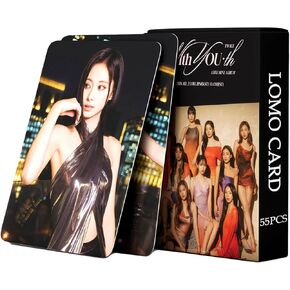 PYAJUU Twice Photocards 55pcs Twice with You-th Album Photo Cards Kpop Twice Lomo Cards Merchandise for Fans Kpop Gift Set for Boys and Girls