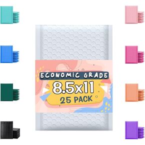 Economic Grade Poly Bubble Mailers 4x8 100 Pack White Waterproof Self Seal Adhesive Shipping Bags, Cushioning Padded Envelopes for Shipping, Mailing, Packaging Usable 4x7