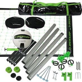 DUNLOP 32-ft Outdoor Sports Volleyball Net System with Official Size Volleyball and Carrying Bag