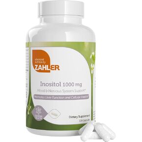 Zahler Inositol Supplement Capsules 1000mg - Mood & Nervous System Support Supplements for Women - Hormone Balance & Healthy Ovarian Function - Kosher, Gluten Free, Dairy Free - 120 Count