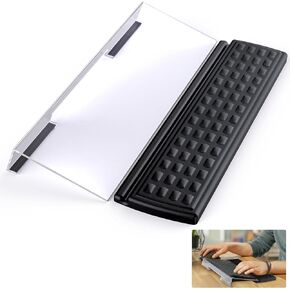 Keyboard Riser, Computer Keyboard Stand Acrylic Tilted Keyboard Holder for Easy Ergonomic Typing&Working, 3-Level Height Adjustment Keyboard Riser with Keyboard Wrist Rest, Fits All Keyboard