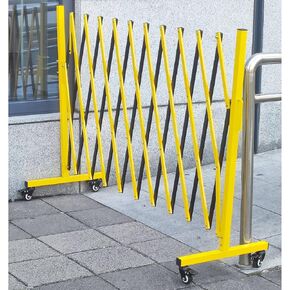 حاجز معدني قابل للتوسيع، 11 قدم، بوابة حاجز أمان متنقلة مع عجلات، بوابة ممر سياج محمولة قابلة للسحب للتحكم في حركة المرور وأعمال البناء، داخلي وخارجي، قابلة للطي in Kuwait