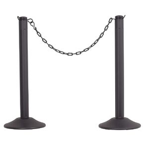 US Weight ChainBoss Yellow Stanchion with 10' of Yellow Plastic Chain - Weighted Base