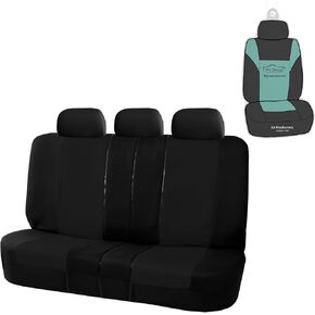 FH Group Car Seat Covers Gray Multifunctional Flat Cloth Front Seats Only, Airbag Compatible Combo 3D Air Freshener Universal Fit Interior Accessories Cars Trucks SUV Car Accessories Protector in Saudi Arabia