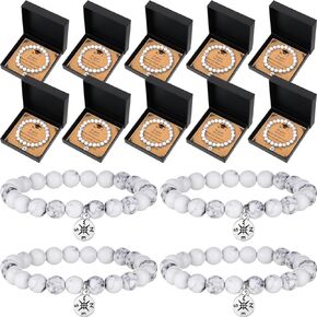 Ecation 10 Sets Graduation Gifts for Him Her 2024 Compass Bracelets Bulk with Box and Gift Message Card for Graduate Gift