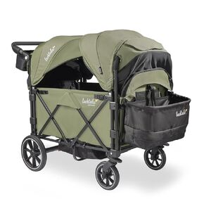 Larktale Caravan Quad، بايرون بلاك - عربة أطفال/عربة قابلة للطي للأطفال والرضع - تتسع لما يصل إلى أربعة ركاب - سعة الوزن الإجمالي 214 رطلًا - مظلات شمسية مزدوجة، مقود قابل للتعديل - إصدار 2024
