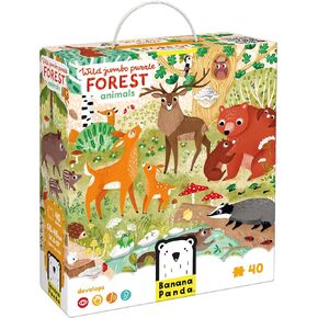 Wild Jumbo Floor Puzzle Forest Animals - Includes 40 Large Jigsaw Pieces with a Big Completed Size of 26" x 19" - for Kids Ages 3 Years and up