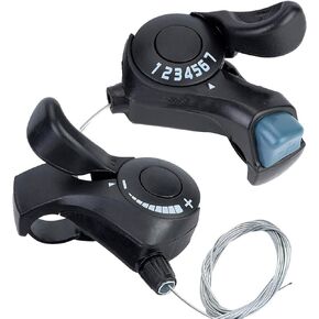 SOONHUA Bike Speed Shifter,TX-30 Right Thumb Gear Shifter,1 Pair Mountain Bicycle Gear Shifters 3X7 Speed Shift Lever and Set with Gear Indicator for Road Bike,MTB