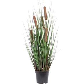 Vickerman Everyday 42" Artificial Green Straight Grass and Cattails Spray - Faux Grass Plant Decor - Home Or Office Indoor Greenery Accent - Maintenance Free - 4 Pack