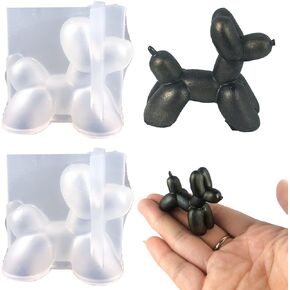 Balloon Dog Silicone Mold, 2PCS MINI 3D Balloon Dog Resin Molds, Cute Dog Puppy Silicone Mold for Handmade Decoration - DIY Chocolate Desserts Candy Crystal Candle Soap Making Molds